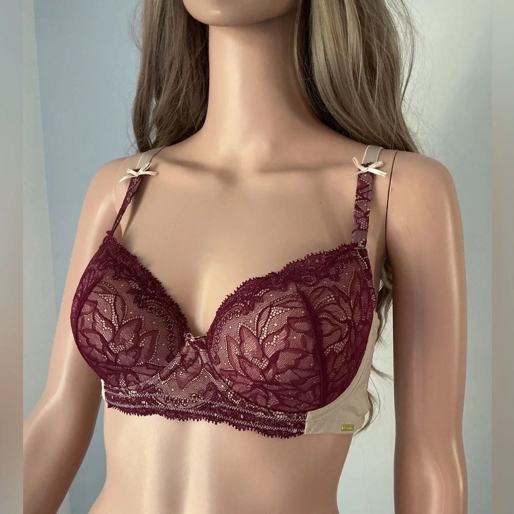 Lovable Lace Wine Red Bra